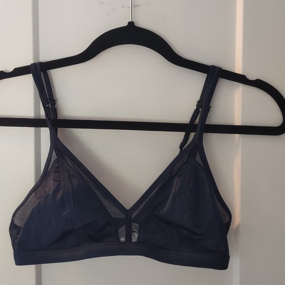 Midnight Blue Silk Aerie Bralette - Picture 1 of 4
